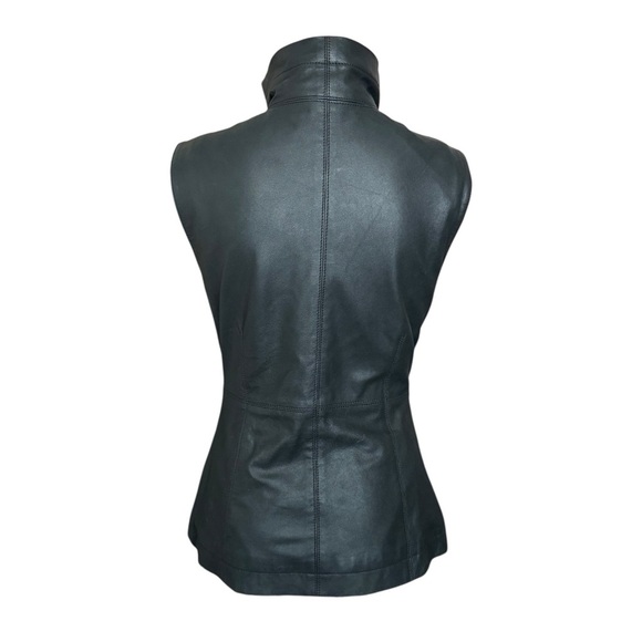 Kenna-T Asymmetric Zip Up Leather Vest Black XS - Picture 6 of 10